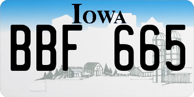 IA license plate BBF665