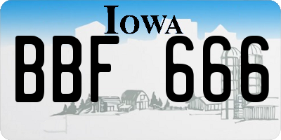 IA license plate BBF666