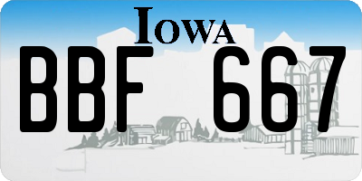 IA license plate BBF667