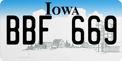 IA license plate BBF669