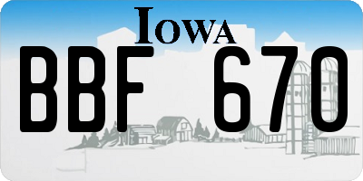 IA license plate BBF670