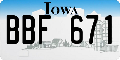 IA license plate BBF671