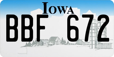 IA license plate BBF672