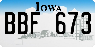 IA license plate BBF673