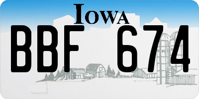 IA license plate BBF674