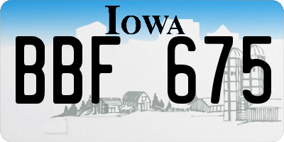 IA license plate BBF675