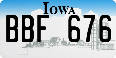 IA license plate BBF676