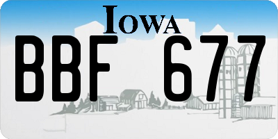 IA license plate BBF677