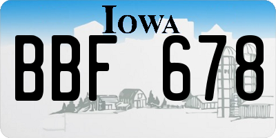 IA license plate BBF678