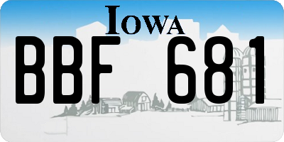 IA license plate BBF681