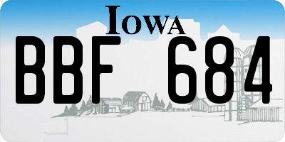 IA license plate BBF684