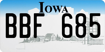 IA license plate BBF685