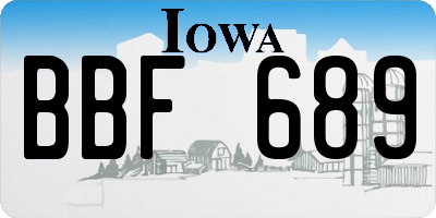 IA license plate BBF689