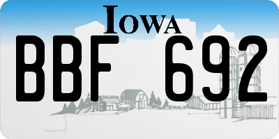 IA license plate BBF692
