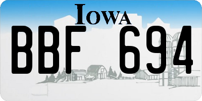 IA license plate BBF694