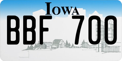 IA license plate BBF700