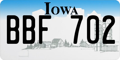 IA license plate BBF702