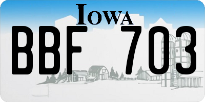 IA license plate BBF703