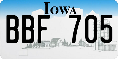IA license plate BBF705
