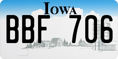 IA license plate BBF706
