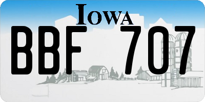 IA license plate BBF707