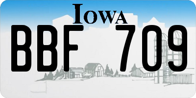 IA license plate BBF709