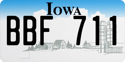 IA license plate BBF711