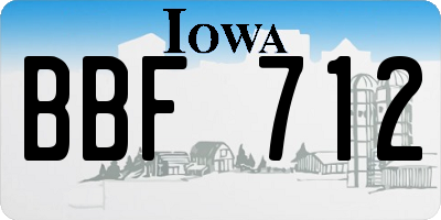 IA license plate BBF712