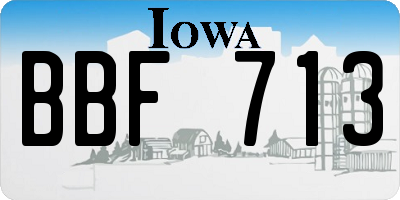 IA license plate BBF713