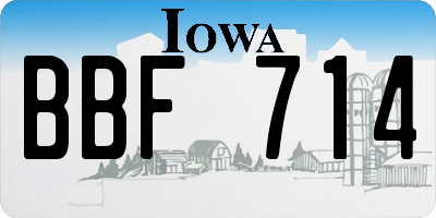 IA license plate BBF714