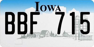 IA license plate BBF715