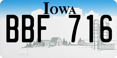 IA license plate BBF716