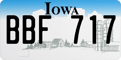 IA license plate BBF717