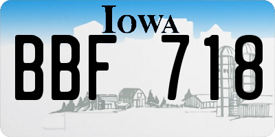 IA license plate BBF718