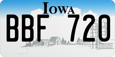 IA license plate BBF720