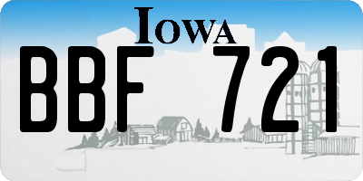 IA license plate BBF721