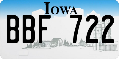 IA license plate BBF722