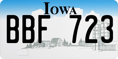 IA license plate BBF723