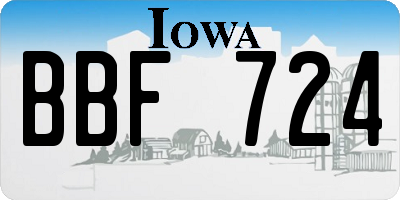IA license plate BBF724