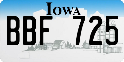 IA license plate BBF725
