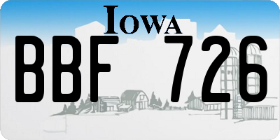 IA license plate BBF726