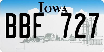 IA license plate BBF727