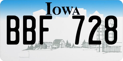 IA license plate BBF728