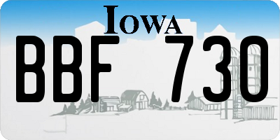 IA license plate BBF730