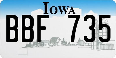 IA license plate BBF735