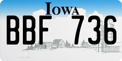 IA license plate BBF736