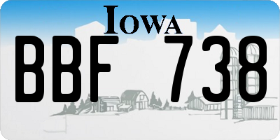 IA license plate BBF738
