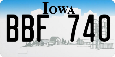 IA license plate BBF740