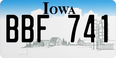 IA license plate BBF741