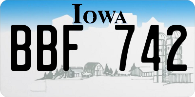 IA license plate BBF742